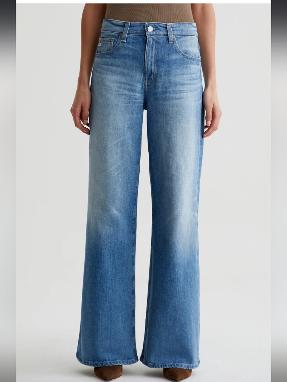 NWT- AG Saige Wide Leg Mid Rise Women Jeans - Medium Blue
